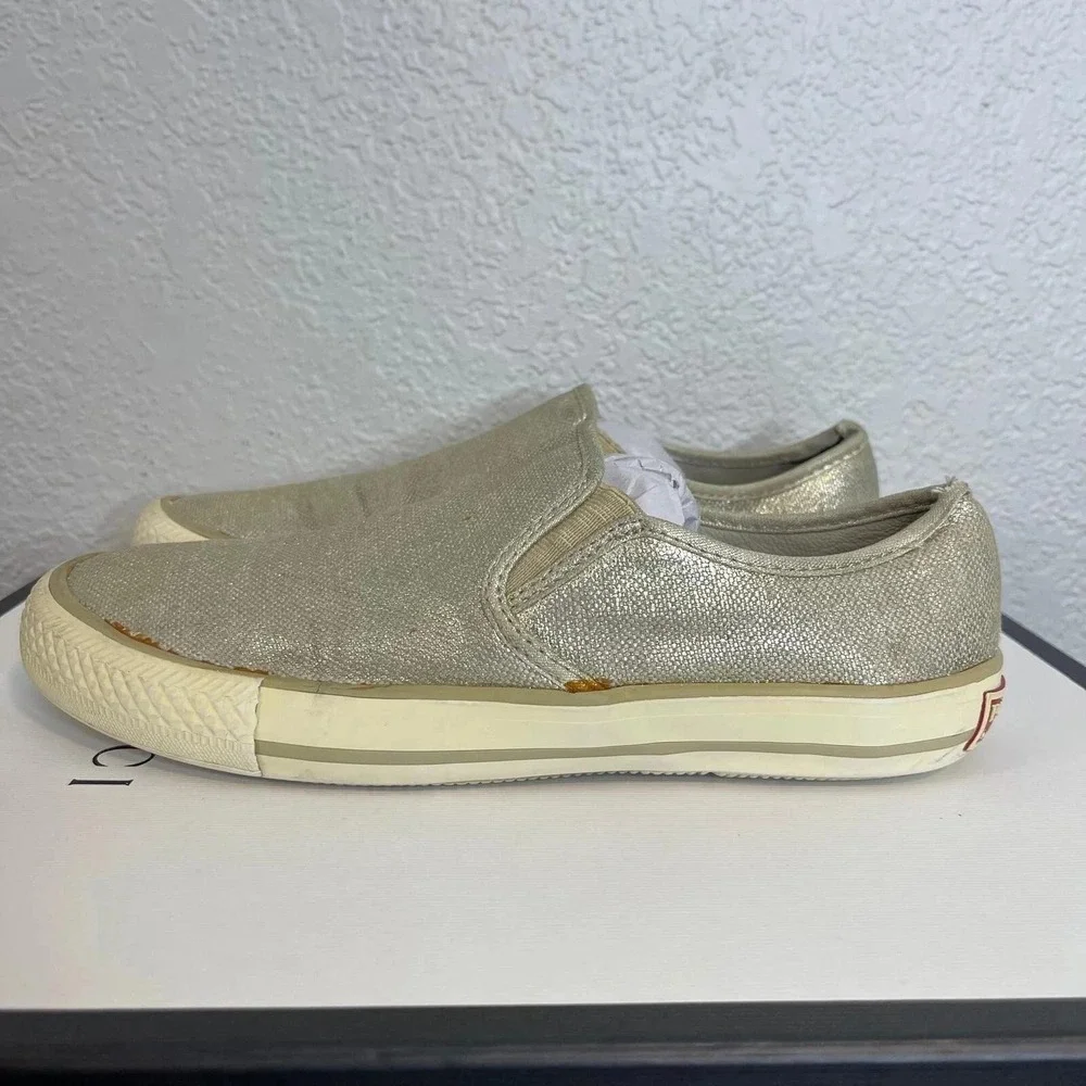 Burberry Cndonqingus Metallic Light Gold Speckle Slip On Shoes Womens 38 EU/8 US